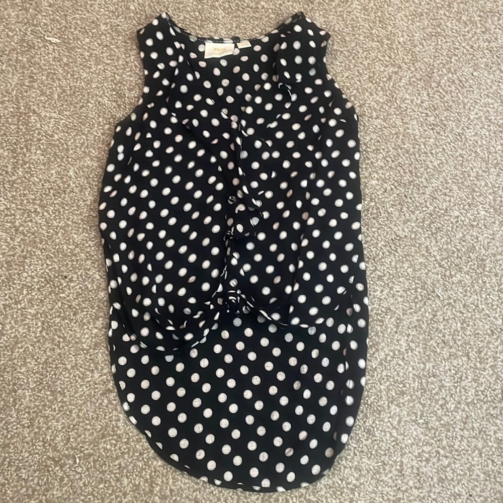 Maeve by Anthropologie Polka Dot Sleeveless Blouse